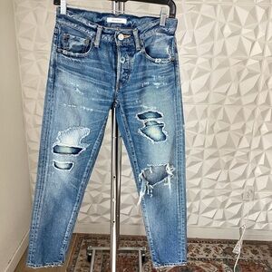 $360 Moussy VTG Bowie Selvedge Ripped Destroyed Jeans size 24